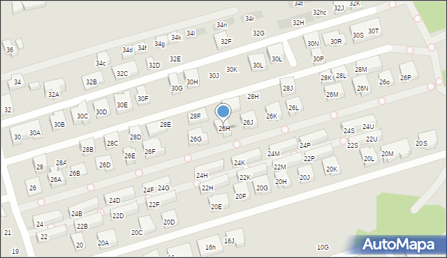 Warszawa, Wiązana, 26H, mapa Warszawy