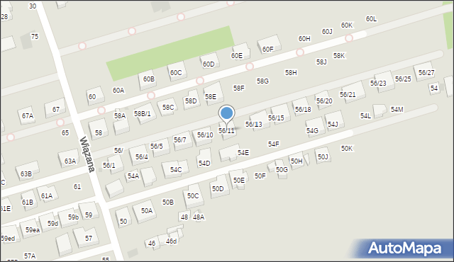 Warszawa, Wiązana, 56/11, mapa Warszawy