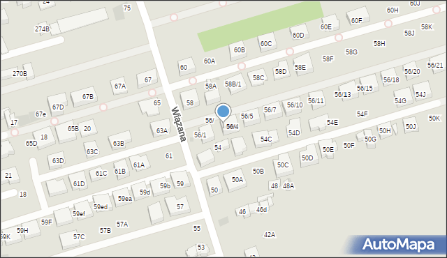 Warszawa, Wiązana, 56/3, mapa Warszawy