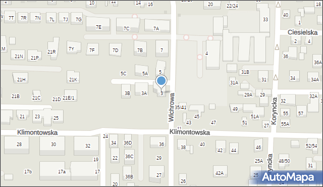 Warszawa, Wichrowa, 3, mapa Warszawy