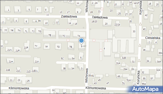 Warszawa, Wichrowa, 7, mapa Warszawy