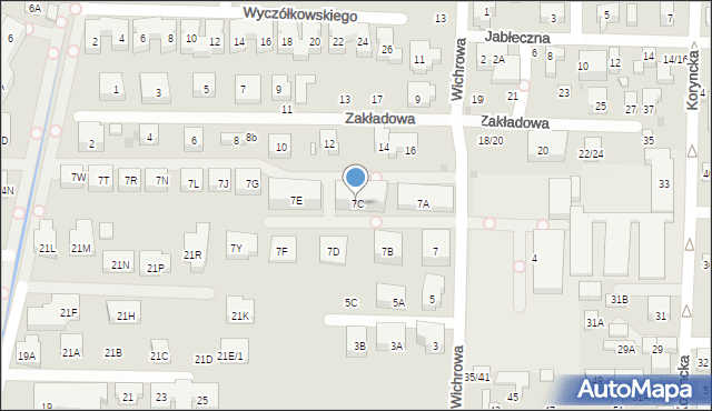 Warszawa, Wichrowa, 7C, mapa Warszawy