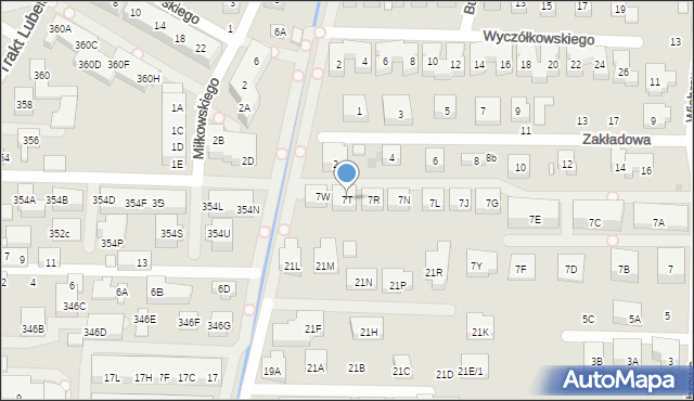 Warszawa, Wichrowa, 7T, mapa Warszawy