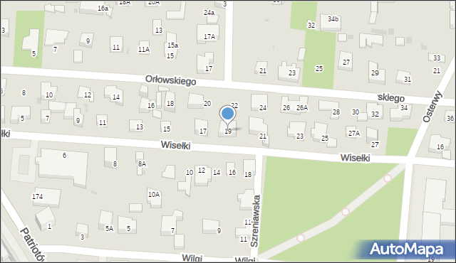Warszawa, Wisełki, 19, mapa Warszawy