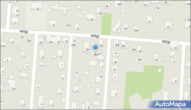 Warszawa, Wilgi, 36A, mapa Warszawy