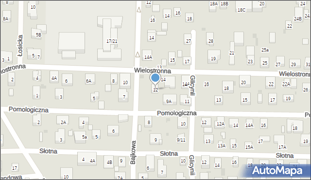 Warszawa, Wielostronna, 12, mapa Warszawy