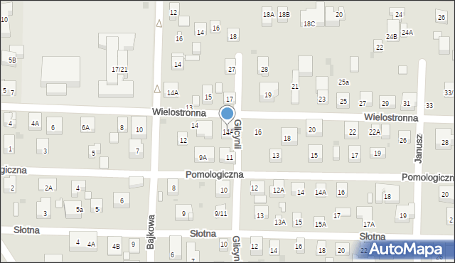 Warszawa, Wielostronna, 14A, mapa Warszawy