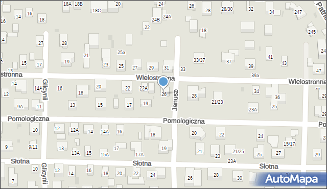 Warszawa, Wielostronna, 26, mapa Warszawy