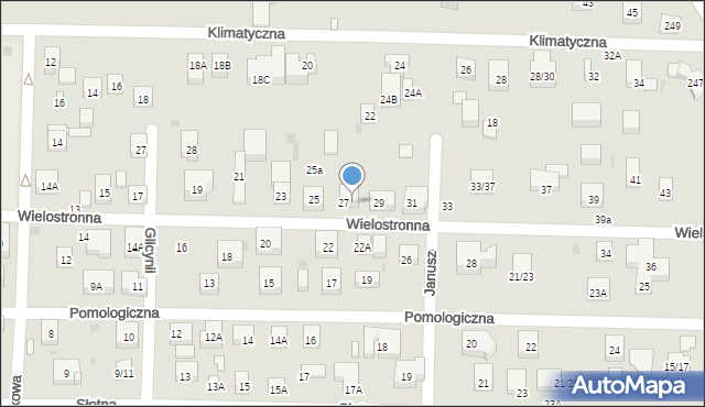 Warszawa, Wielostronna, 27A, mapa Warszawy