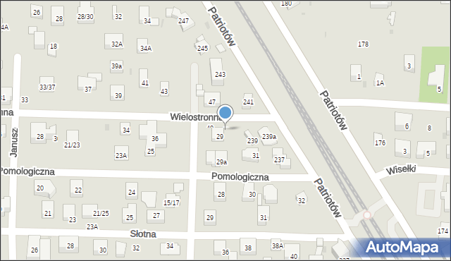 Warszawa, Wielostronna, 42, mapa Warszawy