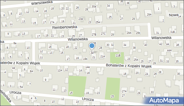 Warszawa, Wilanowska, 24, mapa Warszawy