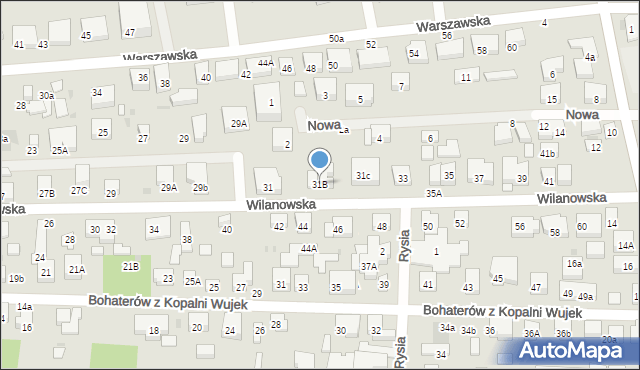 Warszawa, Wilanowska, 31B, mapa Warszawy