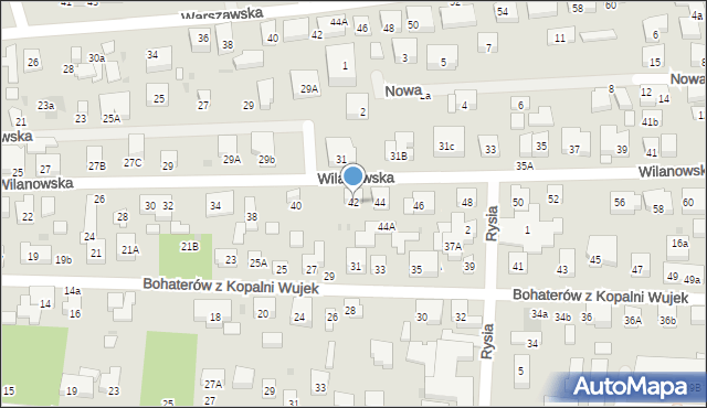 Warszawa, Wilanowska, 42, mapa Warszawy