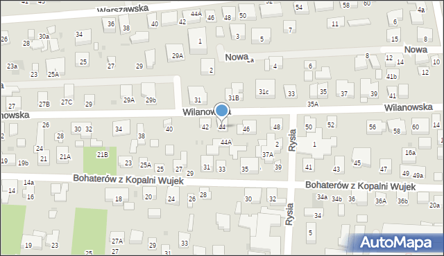 Warszawa, Wilanowska, 44, mapa Warszawy