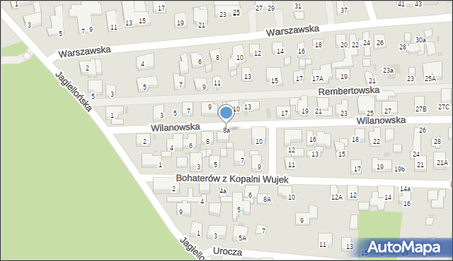 Warszawa, Wilanowska, 8a, mapa Warszawy