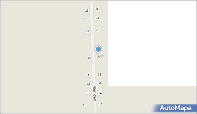 Warta, Wiśniowa, 20, mapa Warta