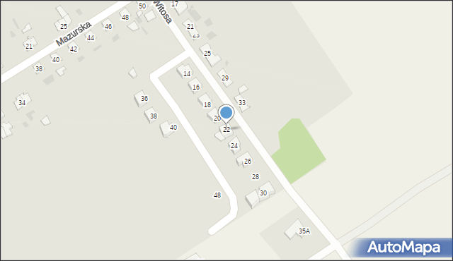 Węgorzewo, Witosa Wincentego, 22, mapa Węgorzewo