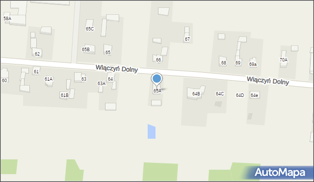 Wiączyń Dolny, Wiączyń Dolny, 65A, mapa Wiączyń Dolny