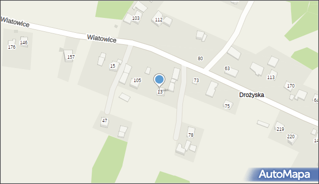 Wiatowice, Wiatowice, 13, mapa Wiatowice
