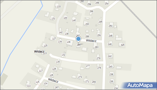 Widacz, Widacz, 285, mapa Widacz