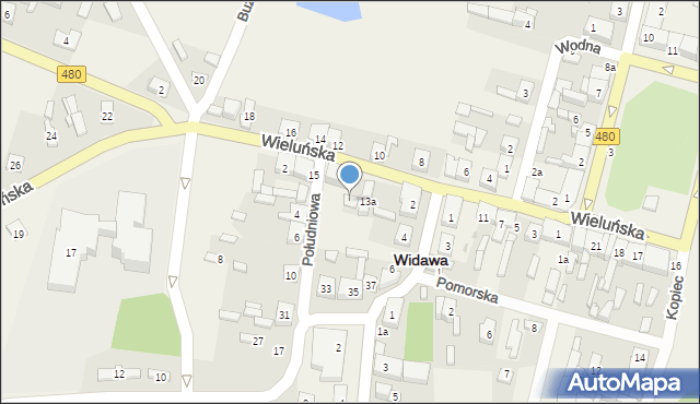 Widawa, Wieluńska, 15, mapa Widawa