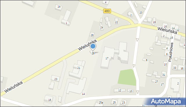 Widawa, Wieluńska, 19, mapa Widawa