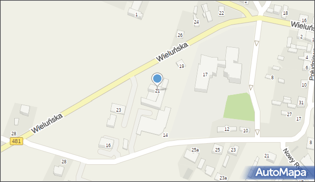 Widawa, Wieluńska, 21, mapa Widawa
