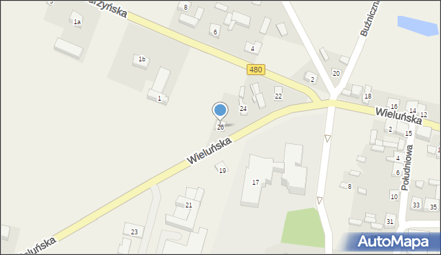 Widawa, Wieluńska, 26, mapa Widawa