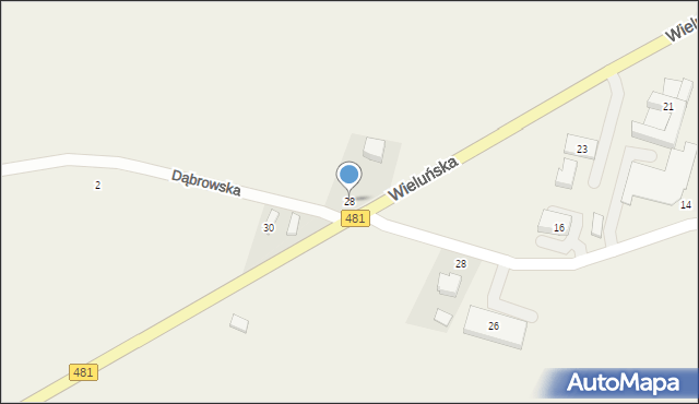 Widawa, Wieluńska, 28, mapa Widawa