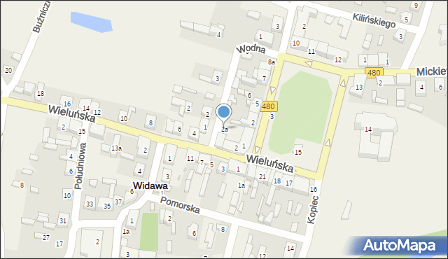 Widawa, Wieluńska, 2a, mapa Widawa