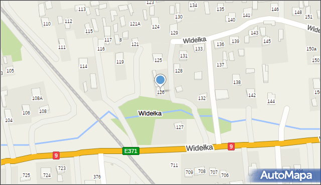 Widełka, Widełka, 126, mapa Widełka