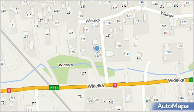 Widełka, Widełka, 132, mapa Widełka