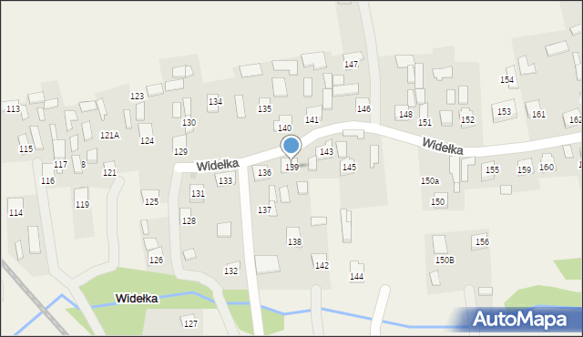 Widełka, Widełka, 139, mapa Widełka