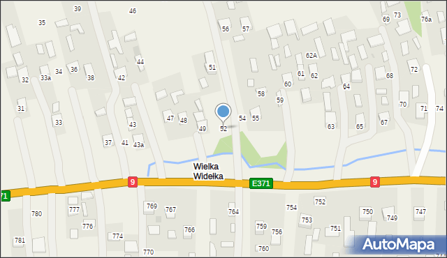 Widełka, Widełka, 52, mapa Widełka