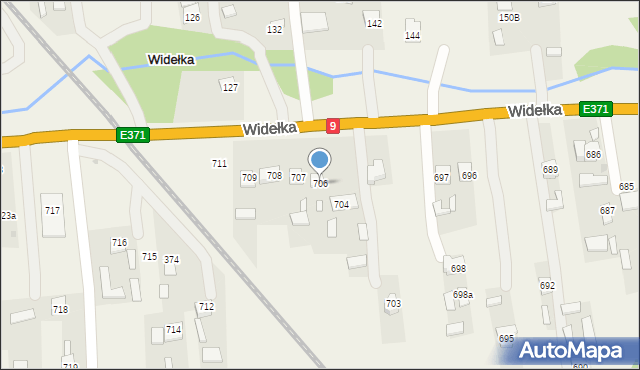 Widełka, Widełka, 706, mapa Widełka