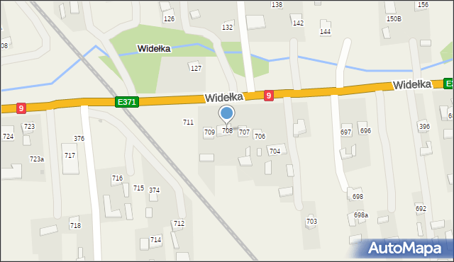 Widełka, Widełka, 708, mapa Widełka