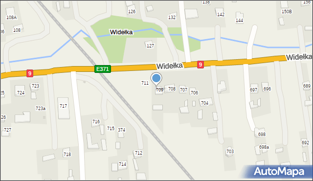 Widełka, Widełka, 710, mapa Widełka