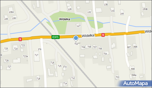 Widełka, Widełka, 711, mapa Widełka