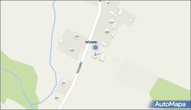 Widełki, Widełki, 38, mapa Widełki