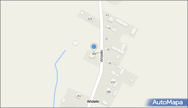 Widełki, Widełki, 38A, mapa Widełki