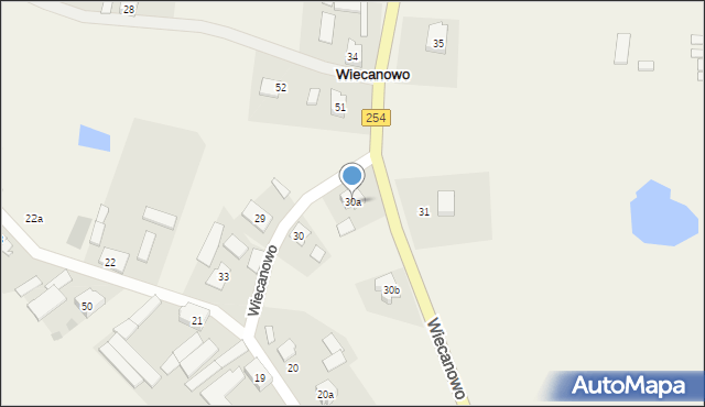 Wiecanowo, Wiecanowo, 30a, mapa Wiecanowo