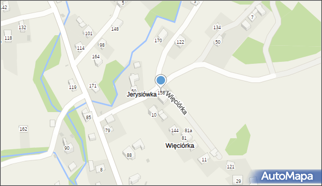 Więciórka, Więciórka, 158, mapa Więciórka