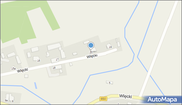 Więcki, Więcki, 20, mapa Więcki