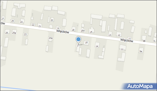 Więcków, Więcków, 17, mapa Więcków