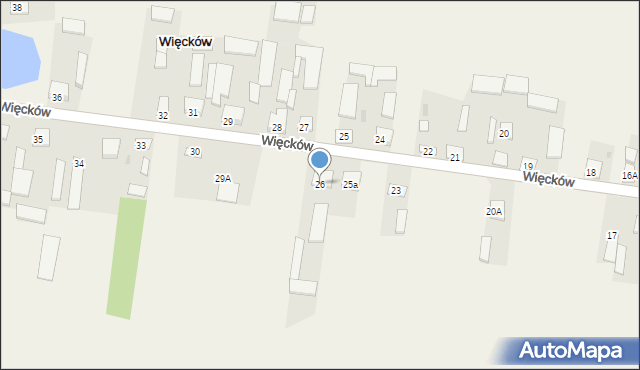 Więcków, Więcków, 26, mapa Więcków