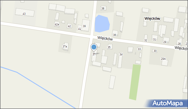 Więcków, Więcków, 37, mapa Więcków