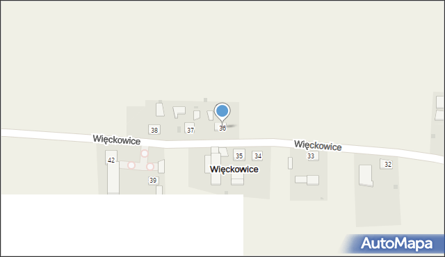 Więckowice, Więckowice, 36, mapa Więckowice