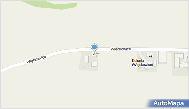 Więckowice, Więckowice, 45, mapa Więckowice