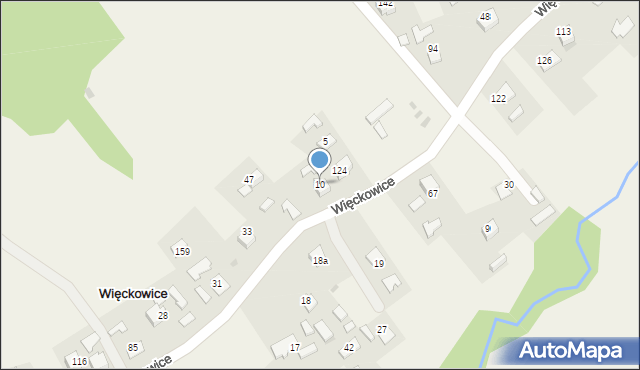 Więckowice, Więckowice, 10, mapa Więckowice