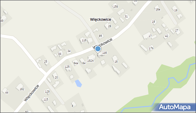 Więckowice, Więckowice, 146A, mapa Więckowice